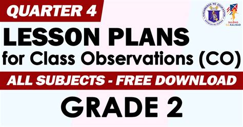 elibro grade 2 quarter 4|GRADE 2 LESSON PLANS for Class Observations .